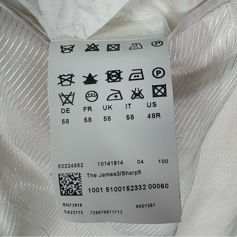 Hugo Boss White Linen Blend Sport Coat Blazer - Picture 4 of 16